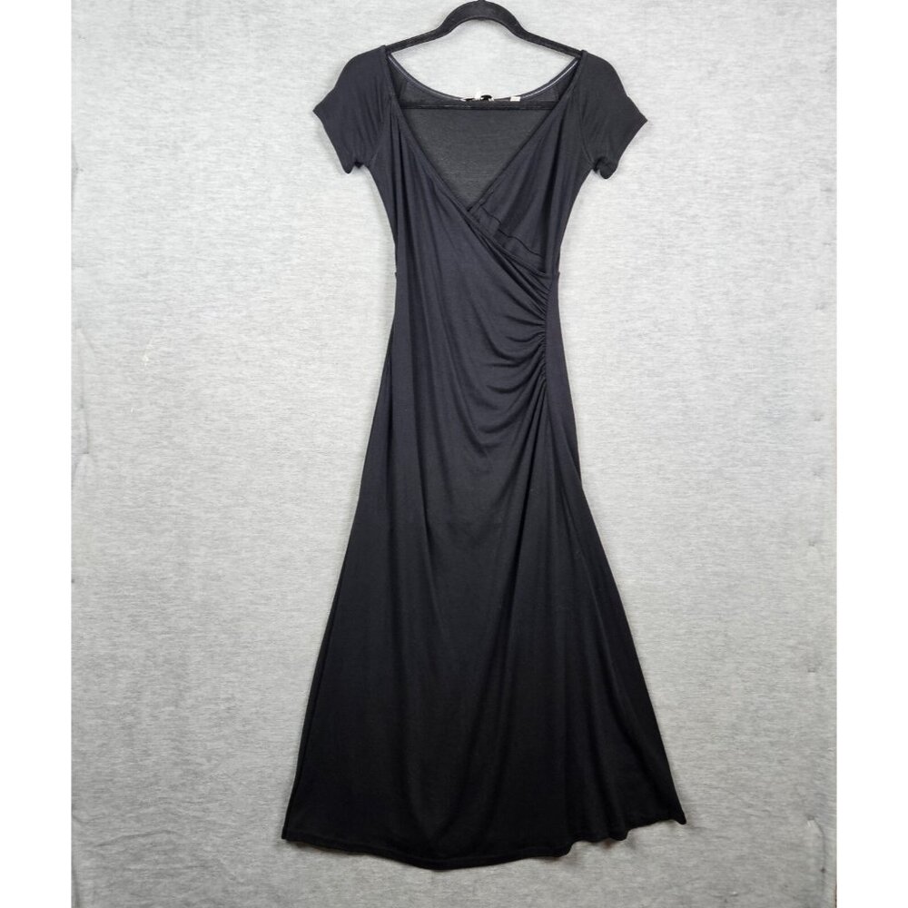Vince Women's Short Sleeve Black Maxi Wrap Effect Dress Size XS